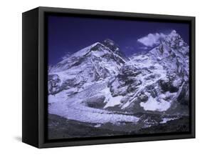 Khumbu Ice Fall Landscape at Everest, Nepal-Michael Brown-Framed Stretched Canvas