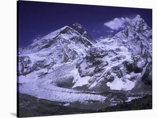 Khumbu Ice Fall Landscape at Everest, Nepal-Michael Brown-Stretched Canvas