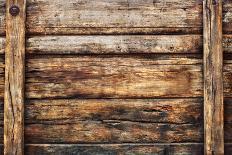 Old Dirty Wood Broad Panel Used as Grunge Textured Background Backdrop and Nature Bark Wooden Wall-khunaspix-Photographic Print