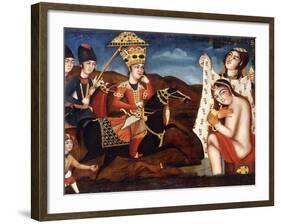 Khusraw Discovering Shirin Bathing, C. 1840-null-Framed Giclee Print