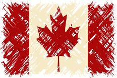 Canadian Grunge Flag. Vector Illustration. Grunge Effect Can Be Cleaned Easily.-Khvost-Art Print