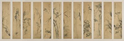 "Canard, héron, les quatre gentilhommes, les trois amis"-Ki-hun Yang-Framed Stretched Canvas