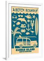 Kiawah Island, South Carolina (#3) - Coastal Icons-Lantern Press-Framed Art Print