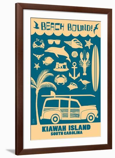 Kiawah Island, South Carolina (#3) - Coastal Icons-Lantern Press-Framed Art Print