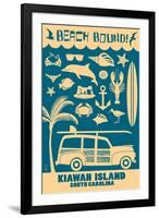 Kiawah Island, South Carolina (#3) - Coastal Icons-Lantern Press-Framed Art Print