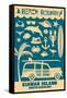 Kiawah Island, South Carolina (#3) - Coastal Icons-Lantern Press-Framed Stretched Canvas