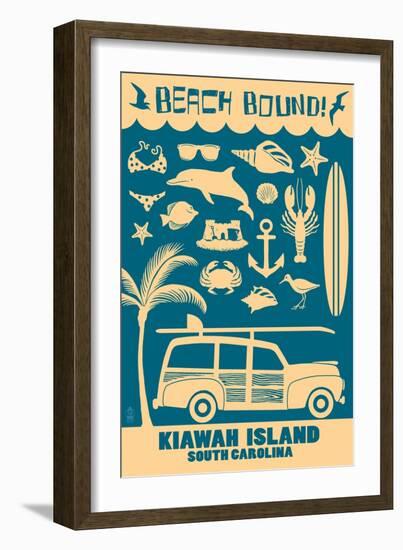 Kiawah Island, South Carolina (#3) - Coastal Icons-Lantern Press-Framed Art Print