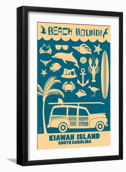 Kiawah Island, South Carolina (#3) - Coastal Icons-Lantern Press-Framed Art Print