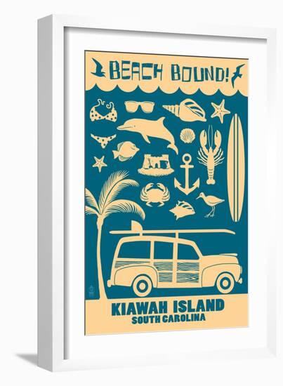 Kiawah Island, South Carolina (#3) - Coastal Icons-Lantern Press-Framed Art Print