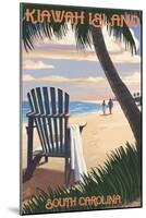 Kiawah Island, South Carolina - Adirondack and Palms-Lantern Press-Mounted Art Print