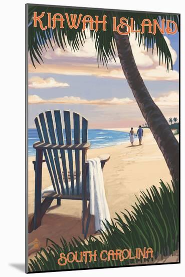 Kiawah Island, South Carolina - Adirondack and Palms-Lantern Press-Mounted Art Print