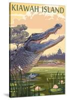 Kiawah Island, South Carolina - Alligator and Baby-Lantern Press-Stretched Canvas