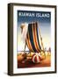 Kiawah Island, South Carolina - Beach Chair and Ball-Lantern Press-Framed Art Print