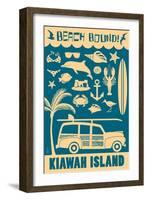 Kiawah Island, South Carolina - Coastal Icons-Lantern Press-Framed Art Print