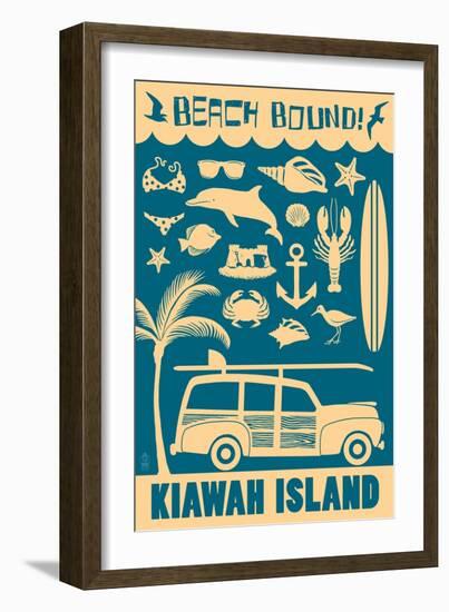 Kiawah Island, South Carolina - Coastal Icons-Lantern Press-Framed Art Print