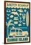 Kiawah Island, South Carolina - Coastal Icons-Lantern Press-Framed Art Print