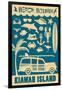 Kiawah Island, South Carolina - Coastal Icons-Lantern Press-Framed Art Print