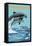 Kiawah Island, South Carolina - Dolphins Jumping-Lantern Press-Framed Stretched Canvas