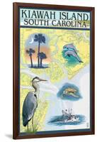 Kiawah Island, South Carolina - Nautical Chart-Lantern Press-Framed Art Print