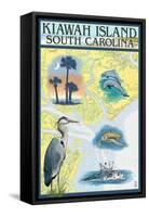 Kiawah Island, South Carolina - Nautical Chart-Lantern Press-Framed Stretched Canvas