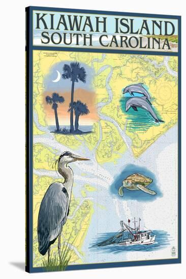 Kiawah Island, South Carolina - Nautical Chart-Lantern Press-Stretched Canvas