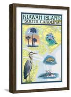 Kiawah Island, South Carolina - Nautical Chart-Lantern Press-Framed Art Print