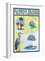 Kiawah Island, South Carolina - Nautical Chart-Lantern Press-Framed Art Print