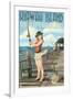 Kiawah Island, South Carolina - Pinup Girl Fishing-Lantern Press-Framed Art Print