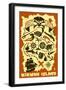Kiawah Island, South Carolina - Pirate Icons-Lantern Press-Framed Art Print