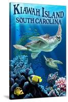 Kiawah Island, South Carolina - Sea Turtles Swimming-Lantern Press-Stretched Canvas