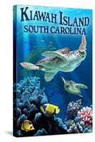 Kiawah Island, South Carolina - Sea Turtles Swimming-Lantern Press-Stretched Canvas