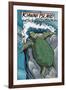 Kiawah Island, South Carolina - Sea Turtles Woodblock Print-Lantern Press-Framed Art Print