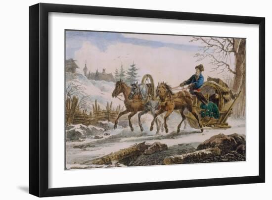 Kibitka, 1820-Eugéne Pluchart-Framed Giclee Print