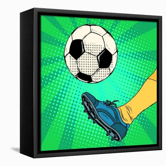Kick a Soccer Ball-Valeriy Kachaev-Framed Stretched Canvas