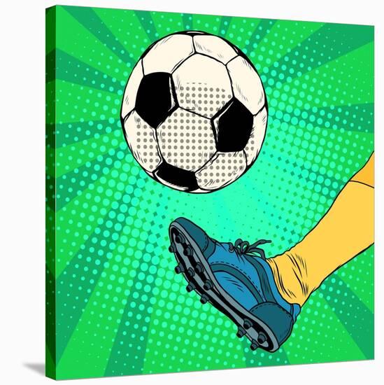 Kick a Soccer Ball-Valeriy Kachaev-Stretched Canvas