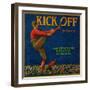 Kick Off Orange Label - Redlands, CA-Lantern Press-Framed Art Print