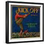 Kick Off Orange Label - Redlands, CA-Lantern Press-Framed Art Print