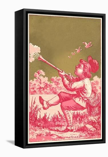 Kicked, Boy Shooting Birds-null-Framed Stretched Canvas