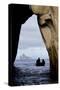 Kicker Rock Seen Through a Cave from San Cristobal, Galapagos, Ecuador-Cindy Miller Hopkins-Stretched Canvas