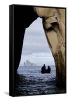 Kicker Rock Seen Through a Cave from San Cristobal, Galapagos, Ecuador-Cindy Miller Hopkins-Framed Stretched Canvas