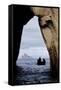 Kicker Rock Seen Through a Cave from San Cristobal, Galapagos, Ecuador-Cindy Miller Hopkins-Framed Stretched Canvas