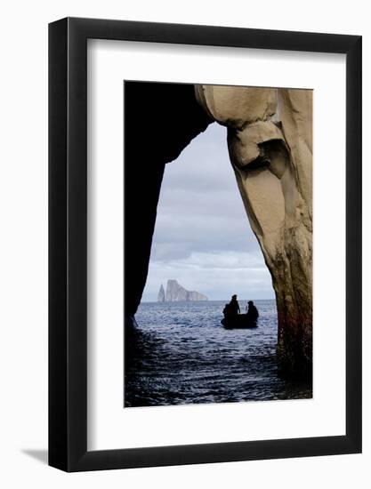 Kicker Rock Seen Through a Cave from San Cristobal, Galapagos, Ecuador-Cindy Miller Hopkins-Framed Photographic Print