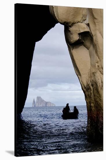 Kicker Rock Seen Through a Cave from San Cristobal, Galapagos, Ecuador-Cindy Miller Hopkins-Stretched Canvas