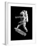 Kickflip in Space-Robert Farkas-Framed Art Print