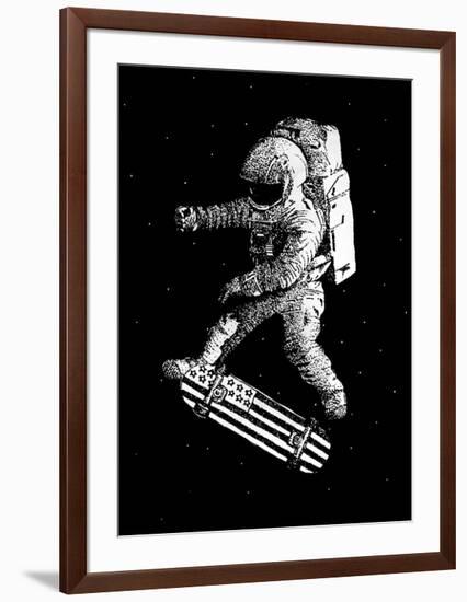 Kickflip in Space-Robert Farkas-Framed Art Print