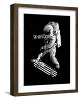 Kickflip in Space-Robert Farkas-Framed Art Print