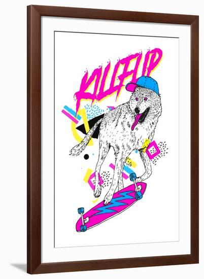 Kickflip Wolf-Robert Farkas-Framed Art Print