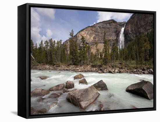 Kicking Horse River and Takakkaw Falls, Yoho National Park, UNESCO World Heritage Site, British Col-Martin Child-Framed Stretched Canvas