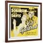 KID GALAHAD, Bette Davis, Edward G Robinson on jumbo window card, 1937-null-Framed Art Print