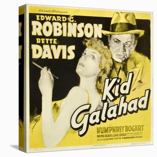 KID GALAHAD, Bette Davis, Edward G Robinson on jumbo window card, 1937-null-Stretched Canvas